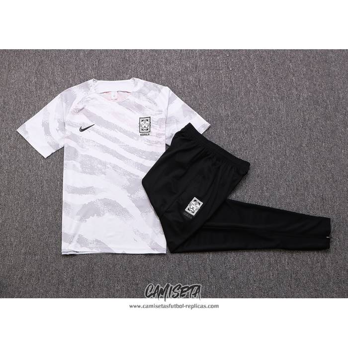 Chandal del Corea del Sur 2022-2023 Manga Corta Blanco